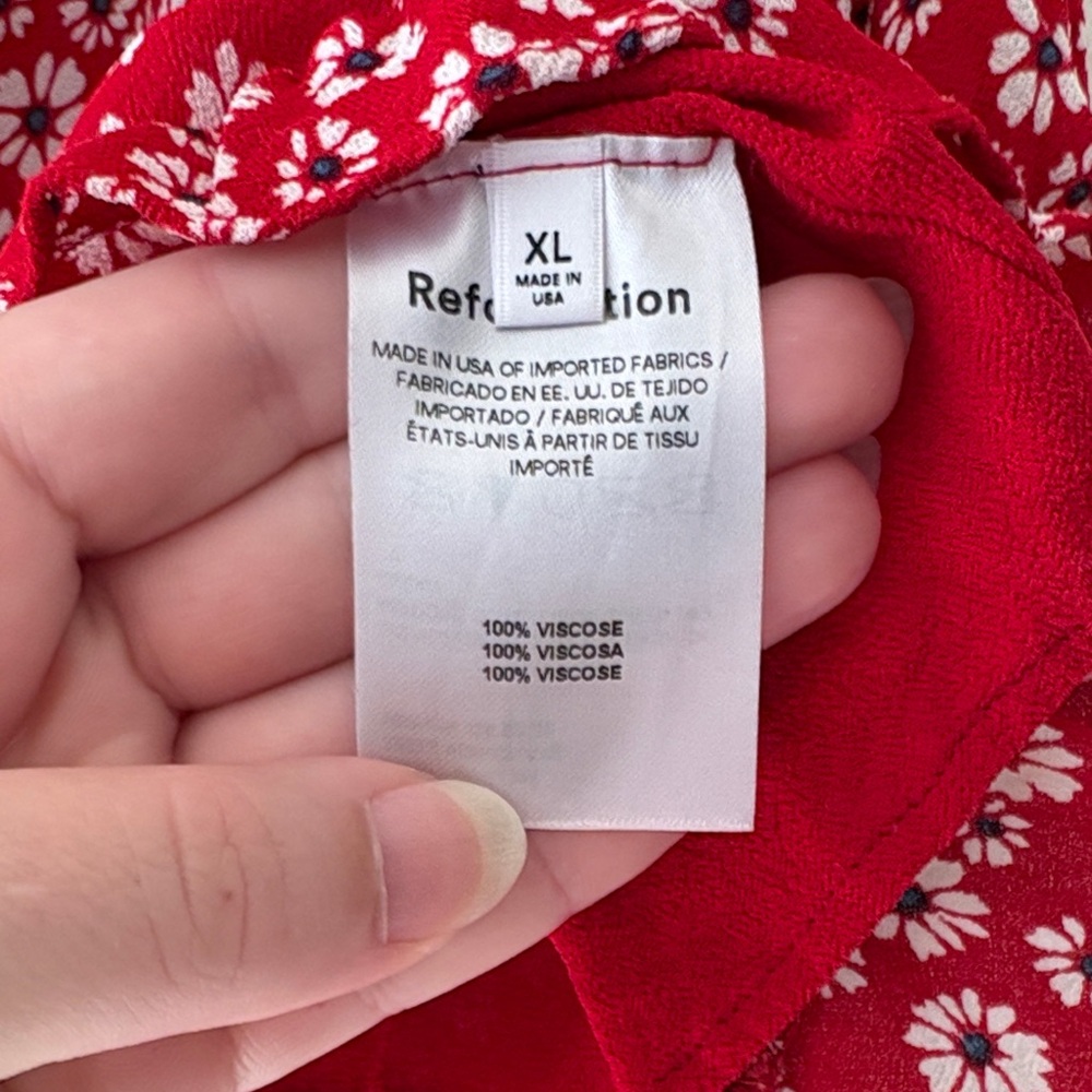 Reformation Sloane Red Floral Top - Picture 4 of 5